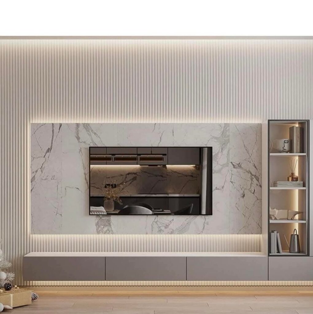 ديكور خلفية شاشة تلفزيون بديل الرخام في الرياض – أبو سلطان للديكورات