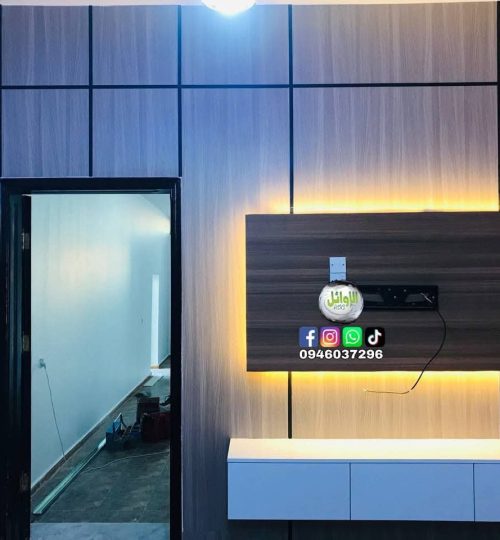 ديكور خلفية شاشة تلفزيون بديل الرخام في الرياض